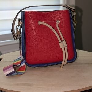 Source Unknown Vibrant Red and Blue Crossbody Bag